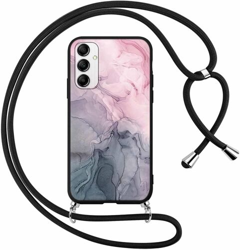SJZG-Coque Pour Samsung Galaxy A15 5G Avec Cordon De Collier, Aesthetic Marbre Motif Étui Housse Réglable Lanyard Corde, Silicone Tpu Antichoc Protection Case Pour Samsung A15 5G 6,5"", Marbre 4