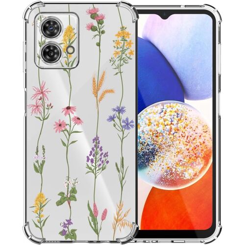 SJZG-Chooseu Transparent Coque Pour Motorola Moto G84 5G Mince Souple Tpu Silicone Etui Fine Soft Étui Avec Fleur Florale Motif Pour Fille Femme Antichoc Protection Case Cover Clair Housse - Rose Vio