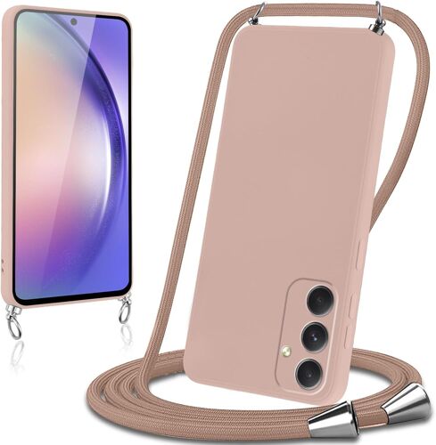 Coque Avec Cordon Pour Samsung Galaxy A54 5G Collier Lanière Silicone Liquide Bumper Housse Réglable Téléphone Étui Portable Lanyard Case Cover Protection Pour Samsung A54 5G 6,6"",[POP946019]