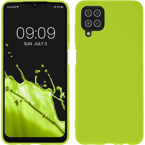SJZG-Housse Compatible Avec Samsung Galaxy A12 Coque - Housse De Téléphone Protection Souple En Silicone - Jaune Fluo