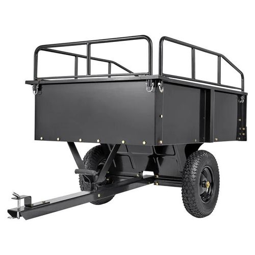 Remorque Basculante Robuste Pour Vtt-Duoku-Capacité De 340 Kg 15 Pi3-Chariot Utilitaire De Jardin En Acier Avec Côtés Amovibles