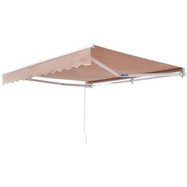 Auvent Rétractable Manuel-Duoku-12 X 10 Pi-Pare-Soleil Pour Patio Wxtérieur-Auvent En Polyester Résistant À L'eau