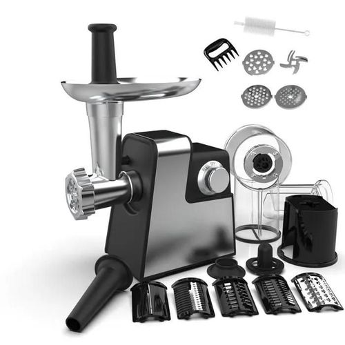 Hachoir à viande électrique - Professionnel - 2800W - 2 Kg/min - 3 plaques en métal - Kit saucisses