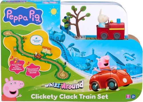 Peppa Pig Saust herum Clickety Clack Eisenbahn Set Motorisierte Fahrzeuge Gleis Spielzeug