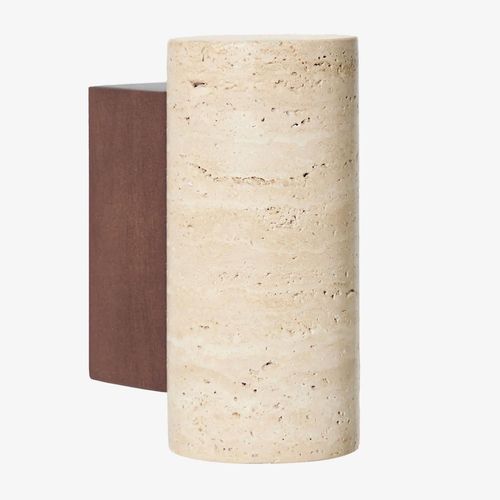 Applique Murale Davise En Travertin Et Bois ¿16 Cm