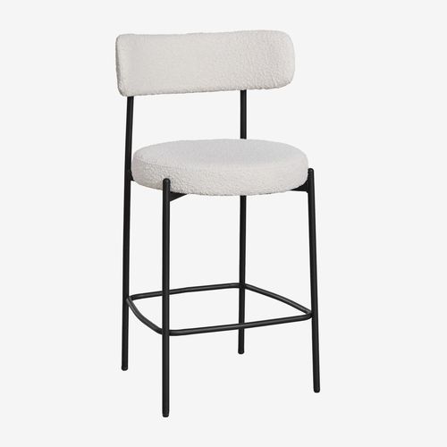 Pack De 2 Tabourets Hauts Avec Dossier En Tissu Bouclé Anisa