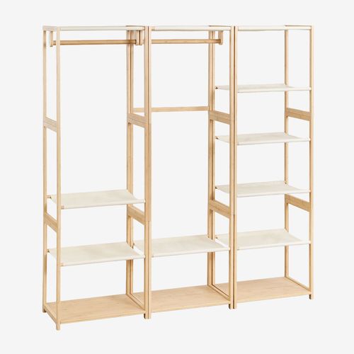 Armoire modulaire ouverte 3 pièces Deneb avec étagères en bambou NATUREL