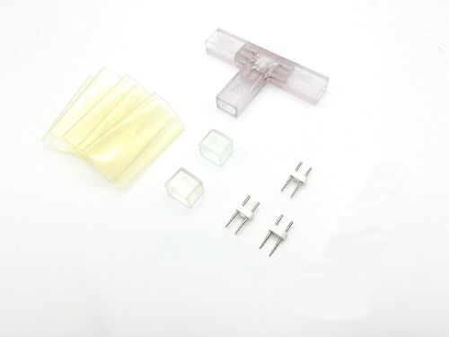Profi Serie - Connecteur T, Pvc Transparent. Uniquement Pour Le Néon Flexible Indiqué Sur Cette Page, Non Compatible Avec Le Tube Lumineux Led Et La Ruban Led