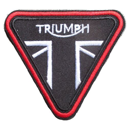 Patch Thermocollant Triumph Logo Triangulaire Noir Blanc Rouge 8x7cm