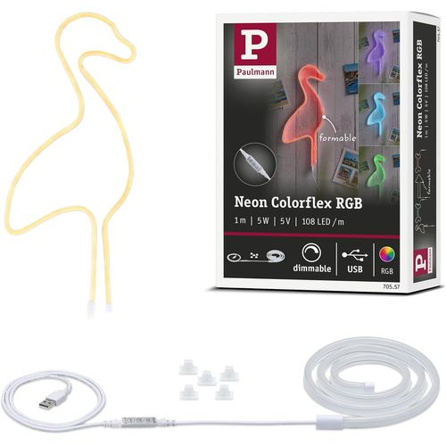 SUBZONAL-70557 LED Strips Colorflex Neon USB strips RGB 1m incl. connecteur câble incl.1x5W gradable bande lumin. Blanc barre lumin. plasti. bande LED