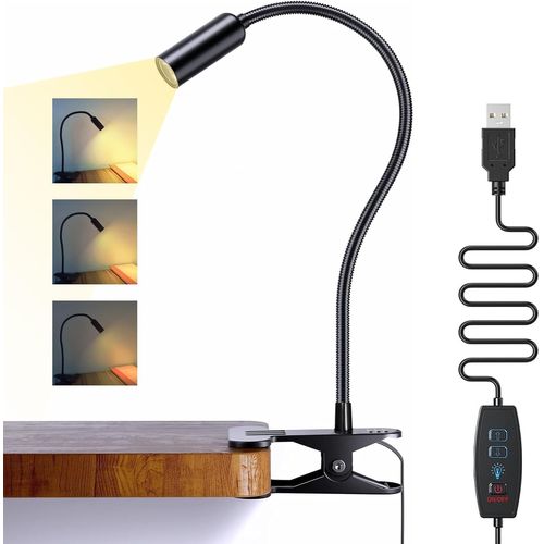 Lampe Pinse Aluminium Led Bras Flexible 360 Degres Luminosite 10 Niveaux Pour Lecture Travail Voyage