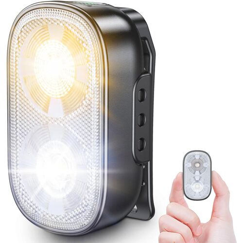 KALANKA-500LM Lampe Torche à Clip, Spot/Flood 10 Modes Lampe de Poche Mains Libres, Autonomie Longue Durée, Étanche IP65 & Rechargeable, Lampe LED Mini pour Camping, Randonnée, Course & Urgence