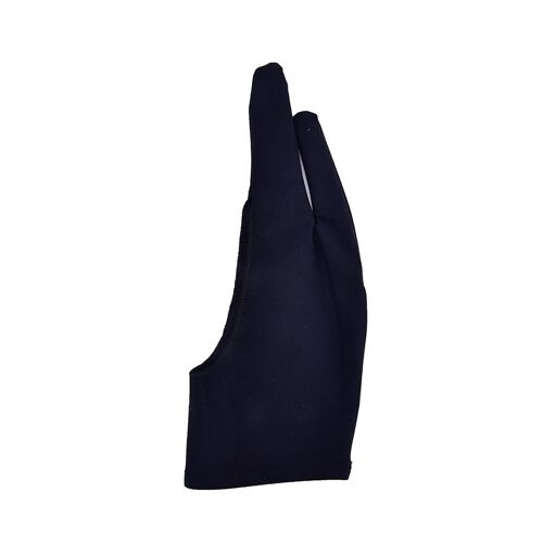 Gant De Dessin D'artiste Anti-Salissure Noir, 2 Doigts Pour Droitier Et Gaucher, Taille Libre, Pour Toute Tablette De Dessin Graphique
