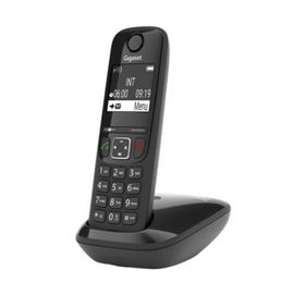 Téléphone Gigaset AS690 solo noir black sans fil DECT performant idéal pour les professionnels - Autonomie de 18h conversation 12h et qualité sonore optimale Ecran rétro-éclairé blanc 2" mains-libres