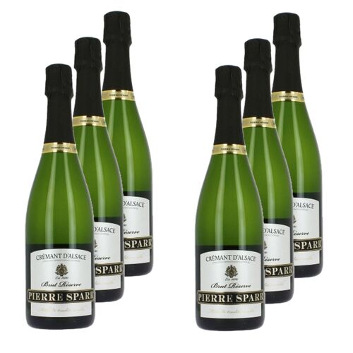 Lot 6x Crémant D'alsace Brut Réserve - Aoc - Bouteille 750ml
