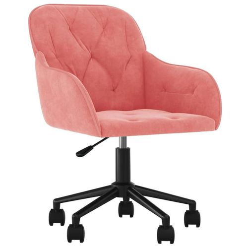Chaise Fauteuil Siège Pivotante De Bureau Informatique Étude Velours Rose Helloshop26 02_0024171