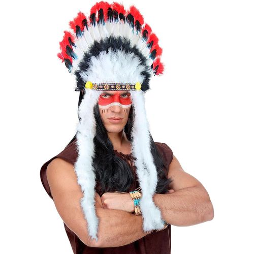KALANKA-Widmann 3305B - Bijoux de cheveux indiens Taureau sauvage, coiffure de chef, fête de thème, carnaval