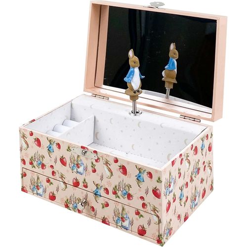 Boite a Musique Fille Peter Rabbit. Pierre Lapin - Boîte à Bijoux Musicale - Idéal Cadeau Fille - Musique La Vie En Rose - Cadeau Anniversaire Naissance Bapteme