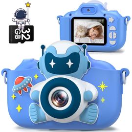 Appareil Photo Enfant, 2.0 Pouces Appareil Photo pour Enfants Numérique, Vidéo Selfie HD 1080P Mini Caméra Enfant avec 32GB Carte, Camera Enfant de 3 à 12 Ans Cadeaux
