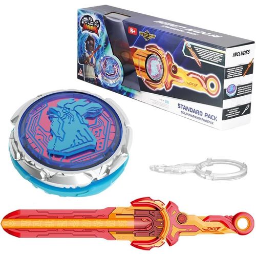 KALANKA-INFINITY NADO Toupie pour Enfants Jouets métalliques garçons, Battle Tops Toupie Launcher, Spinning Tops à partir de 5 6 7 8 9 10 11 12 Ans Garcon Fille Cadeau,Standard Pack Gold Warrior Phoe