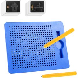 KALANKA-Bleu Tableau à Dessin Magnétique,Tableau Magique,Ardoise Magique,Jeu Magnétique avec Billes et Stylo pour Enfants Ecole Famille