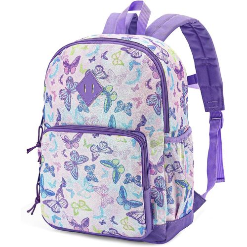 KALANKA-Sac à Dos Enfant, Cartable Filles Primaire 4-6 Ans Léger Brillant Imperméable Sac a Dos Licorne Mignon pour A4 Dossier Maternelle École avec Sangle de Poitrine