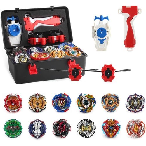 KALANKA-Toupie Burst Set, 12 Pièces Combat Toupies Metal Fusion, Toupie Metal Fusion Burst Turbo Blade Gyro Gyroscopes de Combat Jouet Set pour La Journée des Enfants, Pâques, Noël, Anniversaires