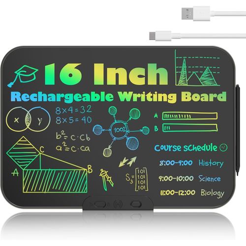 KALANKA-Jouets, planche à gribouiller plein écran de 40,6 cm pour garçons et filles de 2, 3, 4, 5, 6 ans, tablette d'écriture LCD rechargeable, bloc de dessin coloré, jouets d'apprentissage de voyage