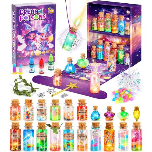 KALANKA-Potion Magique Enfant - Magic Fabulous Potion - 20 Bouteilles Potion Magique - Cadeau Fille 6 7 8 9 10 11 12 Ans - Kits de Loisirs CréAtifs Jouet Fille 6-12 Ans Elfe Magique de l'eau