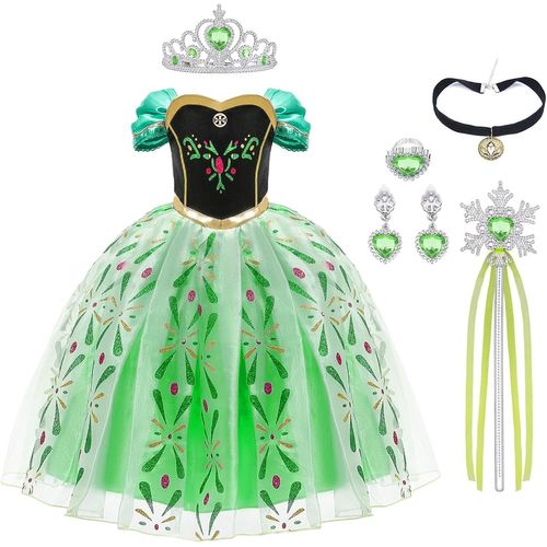 Kalanka-Princesse Costume, Princesse Robe Avec Baguette Et Couronne, Filles Princesse Costume Habillage, Déguisements Pour Filles Fête D'anniversaire Halloween Noël Cosplay