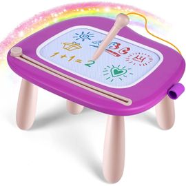 KALANKA-Jouet Bebe 1 an Filles, Ardoise Magique Grande avec Pieds, Tableau de Dessin Magnétique Effaçable, Cadeau d'anniversaire de Noël pour 1 2 3 Ans Enfants (Violet)