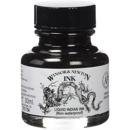 KALANKA-Encre de Chine Liquide Flacon 30ml 754 Noir