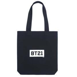 Sac à main en Tissu 28x40cm pour les Provisions et Shopping Réutilisable Line Friends BT21 Noir