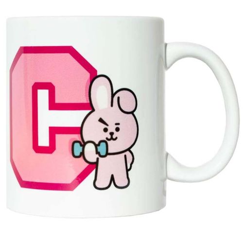Mug En Céramique 300ml Unexpectedly Muscular Heart Buttock Cooky Bt21 Line Friends Bt21 Blanc