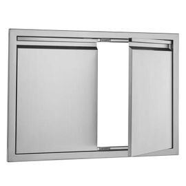 762x532 mm Porte d'accès au Barbecue-Duoku-Double Porte de Cuisine Extérieure-Acier Inoxydable, Encastrée, Porte Murale Verticale