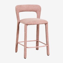 Lot De 2 Tabourets Hauts Avec Dossier Rembourré Brusel ¿65 Cm