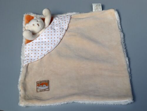 Doudou Ours Plat Beige Orange Basile Et Lola Moulin Roty