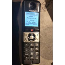 Combiné seul Alcatel F890 Voice Duo pour téléphone fixe sans fil pour compléter une installation existante ou remplacer un matériel défectueux noir et argent