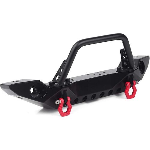 jum-Rc Pare-Chocs Métal Front Bumper Avec Led Lumière Pour 1:10 Rc Crawler Axial Scx10 90046 Scx10 Iii Axi03007 Traxxas Trx-4