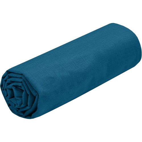Tianyi-Stof - Drap Housse -Taille 140x190(200) Cm Grand Bonnet 30 Cm -100% Coton Certifié Oeko-Tex - Couleur Pétrole -Modèle Eden - Linge De Lit Pour Maison - Doux Et Confortable Pour Nid Douillet