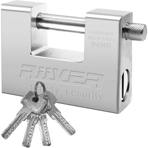 1KG Cadenas Exterieur Ultra Robuste, Cadenas Haute Sécurité pour Conteneur avec 4 clés, Cylindre de serrure anti-perçage Convient aux conteneurs, entrepôts, motos