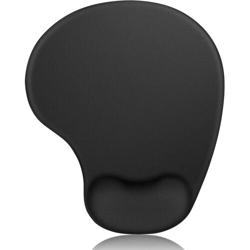 JGD-Tapis de Souris Ergonomique avec Repose-Poignet Gel, Taille M 240x210 mm - Surface Micro Tissée Lavable - Fond Antidérapant en Silicone Collant - pour Droitiers, Maison et Bureau, Noir