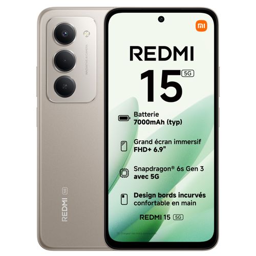 Smartphone Redmi 15 256 Go Gris XIAOMI