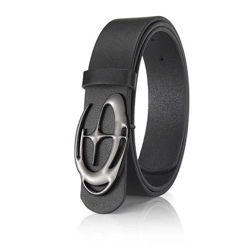 Ceinture À Boucle Ardillon En Alliage Géométrique Créatif Et À La Mode,Ceinture Simple Décontractée Pour Hommes,Cadeau D'anniversaire Individuel Pour Hommes,Vente En Gros-110cm-2