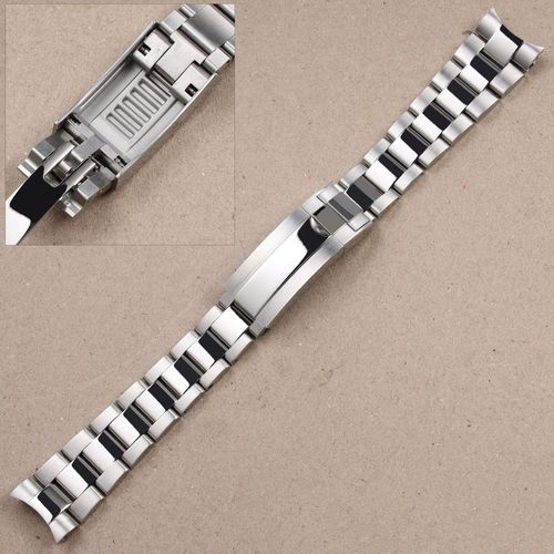Bracelet De Montre À Fermoir Déployant Glidelock,20 21mm,Pour Rolex Submariner Daytona Gmt,En Acier Inoxydable Massif,Argent-20mm-Polished Silver
