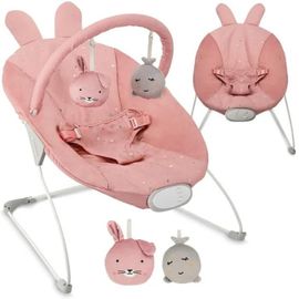 Momi Glossy Transat Bébé Avec Module Sensoriel - 8 Mélodies - 3 Modes De Vibration - Arche À Jouets - Rose
