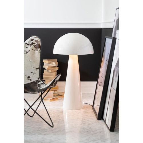 Paris Prix - Lampadaire "Champignon Brillant" 99cm Blanc