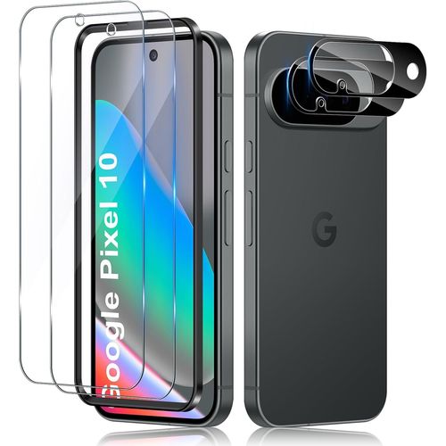 Ersan-Pour Google Pixel 10 Verre Trempé, 2 Pièces Ultra Hd Protection Écran Et 2 Pièces Caméra Protecteur, 9h Dureté, Anti-Rayure, Anti-Pétrole, Sans Bulles Film Protection D'écran
