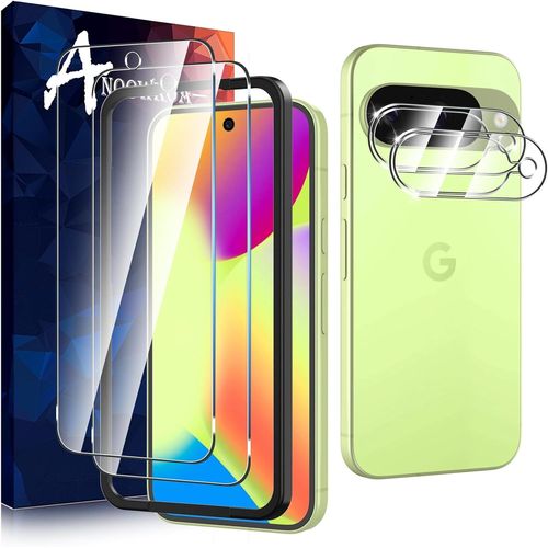 2+2 Pièces Verre Trempé Google Pixel 10 5g Transparent Film Protection Écran Avec Caméra Arrière Protecteur Sans Bulles Avec Kit Installation