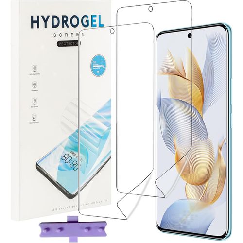 Protection Écran Pour Honor 90(Pas Verre Trempé),Film Flexible Hd Hydrogel,Anti-Rayures,Compatible Avec Lecteur D'Empreinte,Sans Bulles,Facile à Installer 2 Pièces